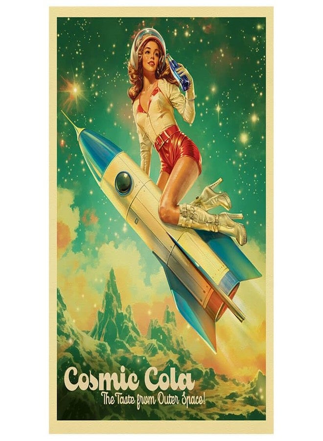 Fantasy North - Cosmic Cola #2-50s Retro Vintage - Rocket Girl - 100 Textured Matte TCG Card Sleeves - Fits Magic MTG Commander Pokemon and Other Card Games - Playing Card Sleeves - Image 1